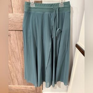 Women's High Rise Teal A-Line Skirt with Shorts and Drawstring